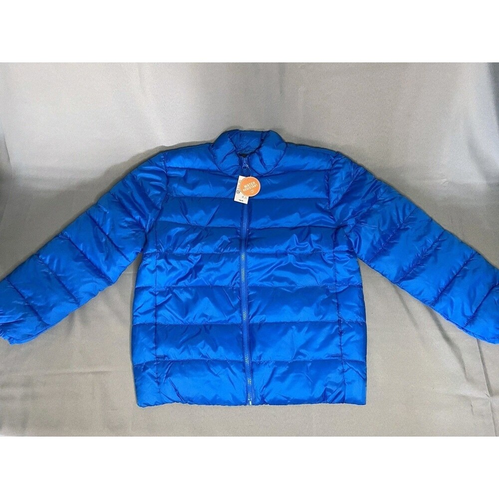 Children’s Place Jacket Boys Size Large 10/12 At Sea Blue Full Zip Puffer Coat
